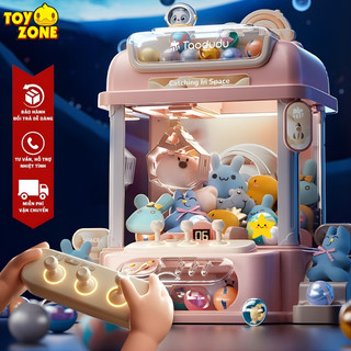 Máy Gắp Thú Mini Phi Hành Gia Kích Thước Lớn Cho Bé Có Nhạc Và Đèn Kèm Xu Đếm Thời Gian, Có Sẵn Nhiều Thú Bông
