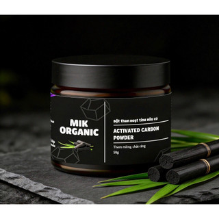 Bột Than Hoạt Tính Trắng Răng MIK ORANIC (50g) Ngăn ngừa sâu răng, mảng bám, phục hồi men răng