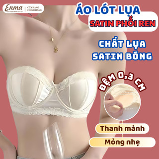 Bra Lụa, Set Lụa Satin Bóng Phối Ren Cao Cấp – Mút Mỏng Thoáng Khí, Gọng Mềm Ôm Ngực, Dây Tháo Rời BRA27
