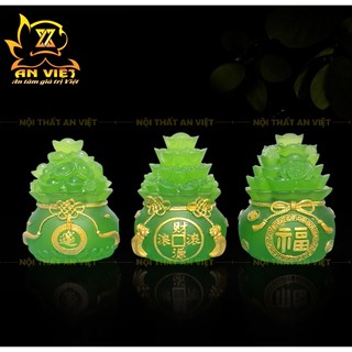 Bộ 3 Hũ Đựng Muối Gạo Nước Lưu Ly Mờ - Bộ Đại Bi - Cao 7,5cm