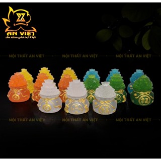 Bộ 3 Hũ Đựng Muối Gạo Nước Lưu Ly Mờ - Bộ Đại Bi - Cao 7,5cm