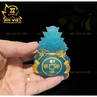 Bộ 3 Hũ Đựng Muối Gạo Nước Lưu Ly Mờ - Bộ Đại Bi - Cao 7,5cm - Màu Xanh Dương