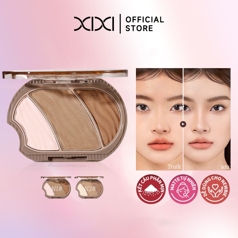 XIXI D657 Bảng Contour Highlight Trang Điểm, Tạo Khối Tự Nhiên, Nâng Ngũ Quan