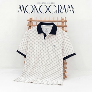 Áo polo nam TORANO MONOGRAM POLO bo kẻ chất thoáng khí thoải mái vải cotton trơn BASIC GSTP051