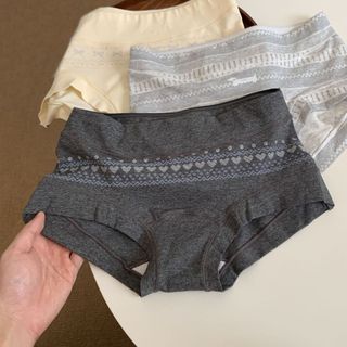 Quần Lót Nữ Cotton Cạp Cao Hoạ Tiết Nhí Xinh Xắn, Quần Chip Mềm Thoáng Đáy Dài 2 Lớp King Shop L-5296