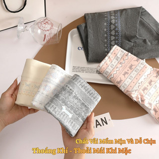Combo 3 Quần Lót Nữ Cotton Cạp Cao Hoạ Tiết Nhí Xinh Xắn, Quần Chip Mềm Thoáng Đáy Dài 2 Lớp King Shop L-5296