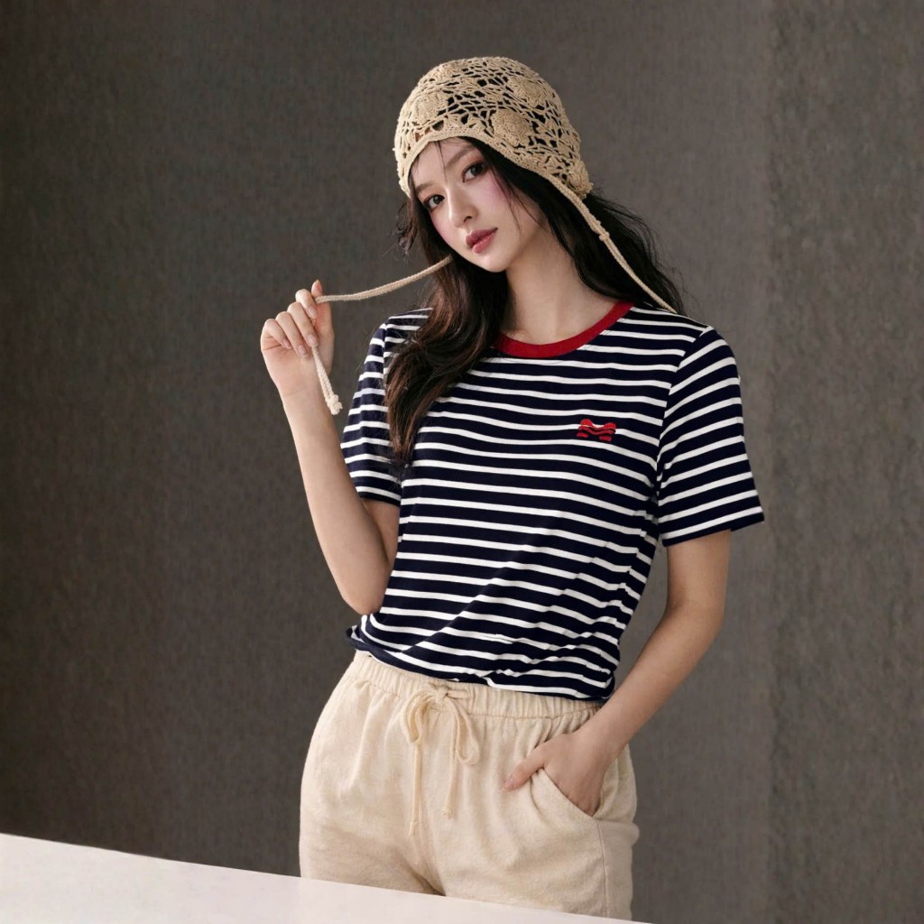 Áo Thun Mirage Cổ Viền Đỏ Sọc Xanh Bắt Mắt Local Brand Chất Cotton Mềm Mịn.