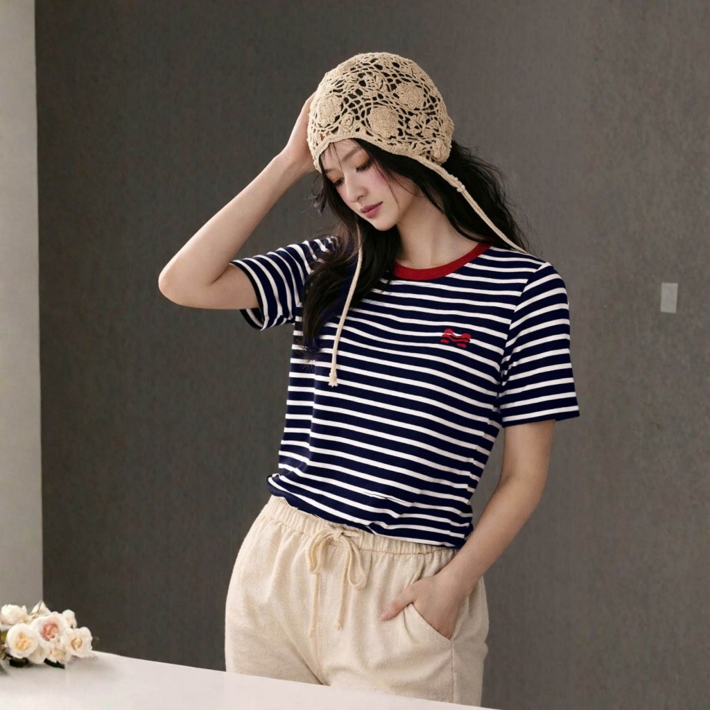 Áo Thun Mirage Cổ Viền Đỏ Sọc Xanh Bắt Mắt Local Brand Chất Cotton Mềm Mịn.