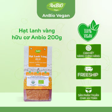 {Anbio Vegan} Hạt Lanh Vàng Hữu Cơ 200g - Giấy Chứng Nhận Hữu Cơ USDA & EU