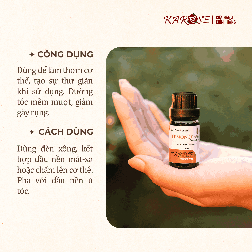 Tinh dầu sả chanh KAROSE Lemongrass 10ml