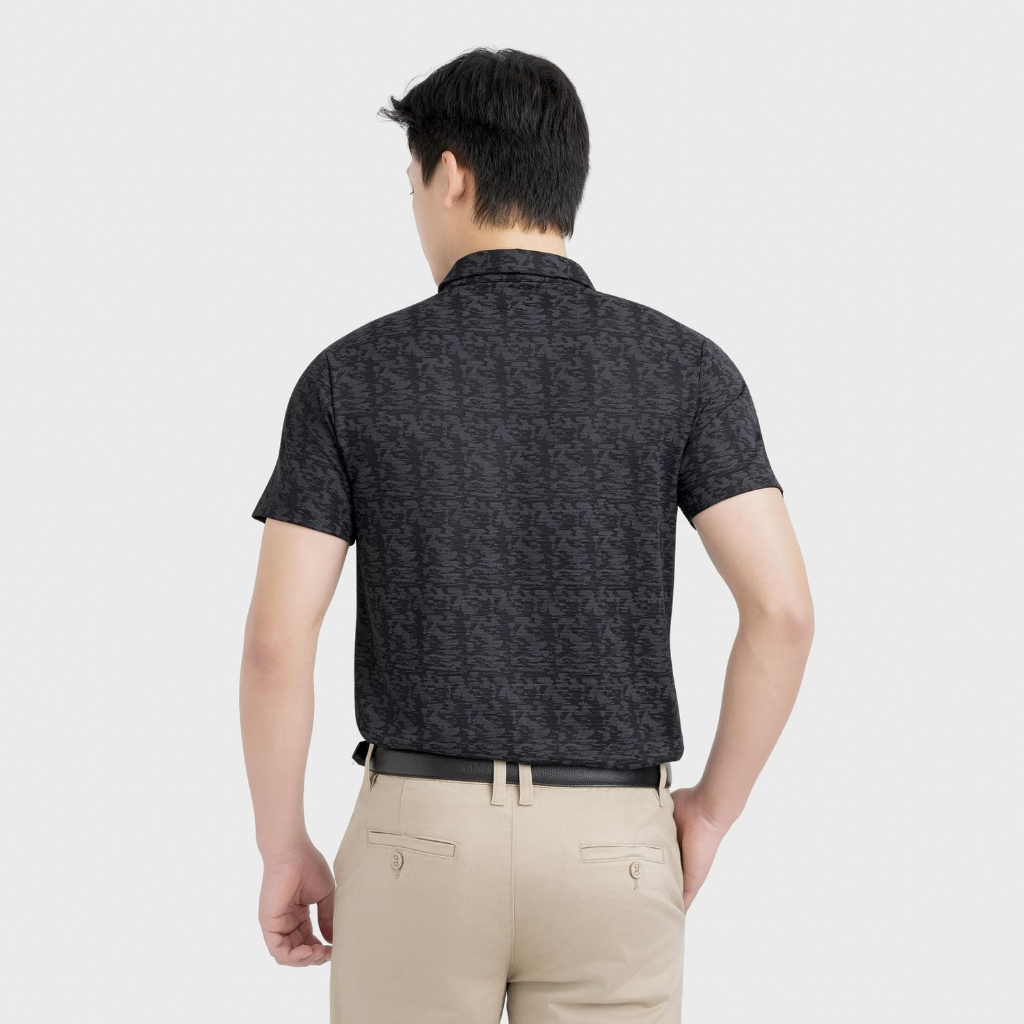 Áo Polo Nam Jacquard Regular Fit Chất Liệu Co Giãn Thoáng Mát, Phong Cách Lịch Lãm IPS083MAH0