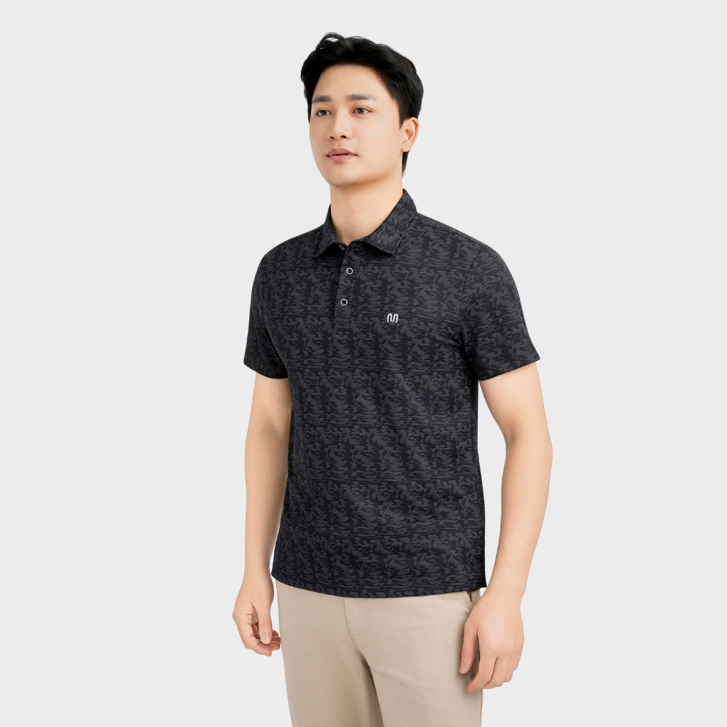 Áo Polo Nam Jacquard Regular Fit Chất Liệu Co Giãn Thoáng Mát, Phong Cách Lịch Lãm IPS083MAH0