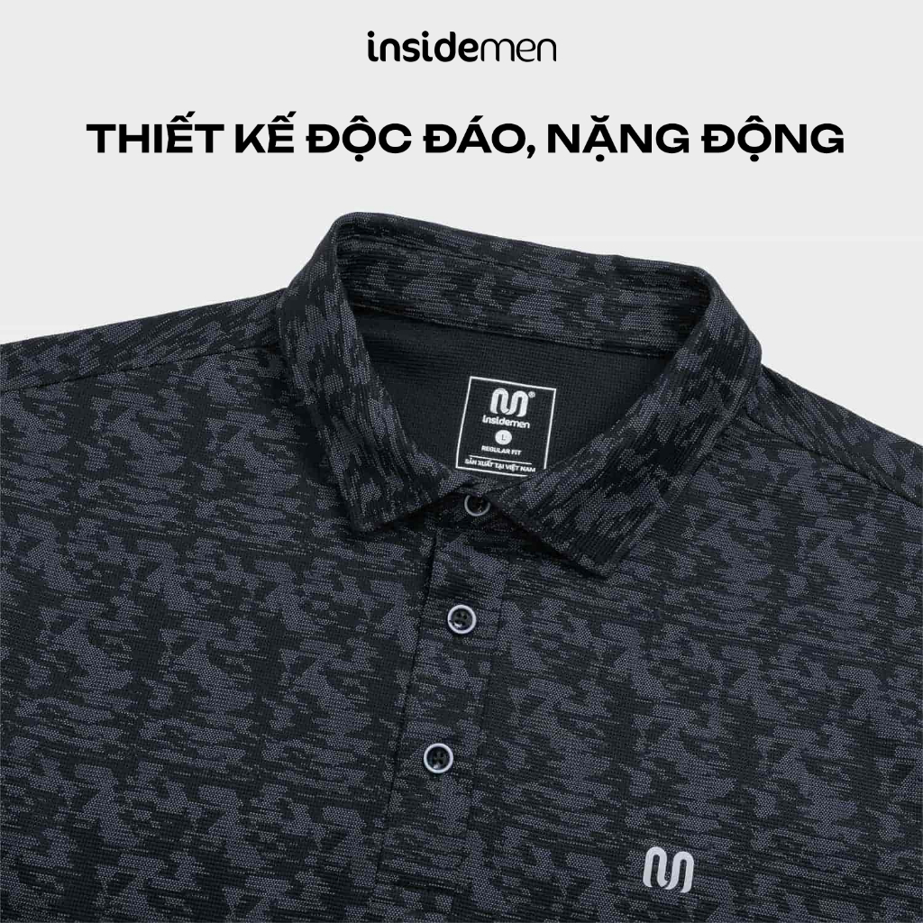 Áo Polo Nam Jacquard Regular Fit Chất Liệu Co Giãn Thoáng Mát, Phong Cách Lịch Lãm IPS083MAH0
