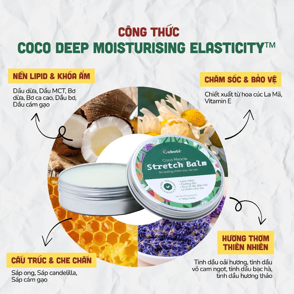 Bơ dưỡng da chống rạn stretch balm cuối thai kỳ đến sau sinh 100g