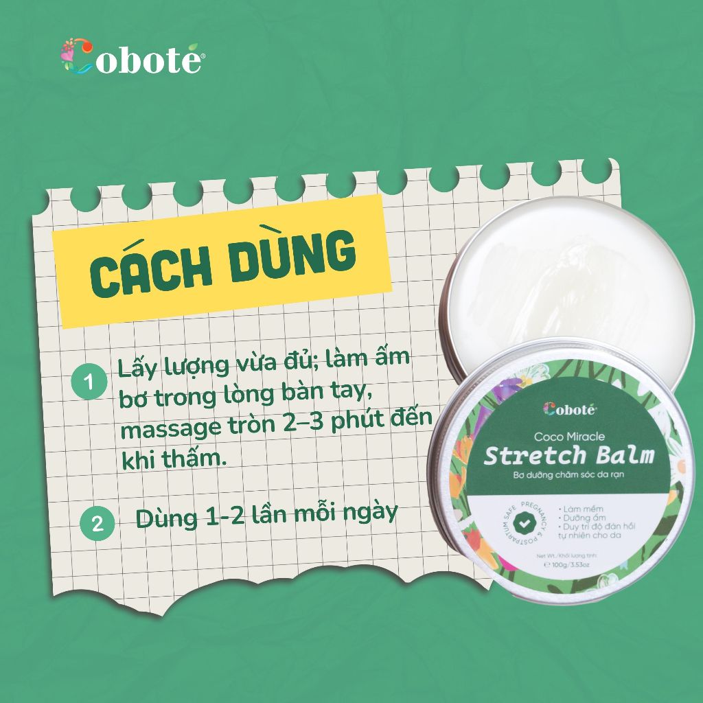 Bơ dưỡng da chống rạn stretch balm cuối thai kỳ đến sau sinh 100g
