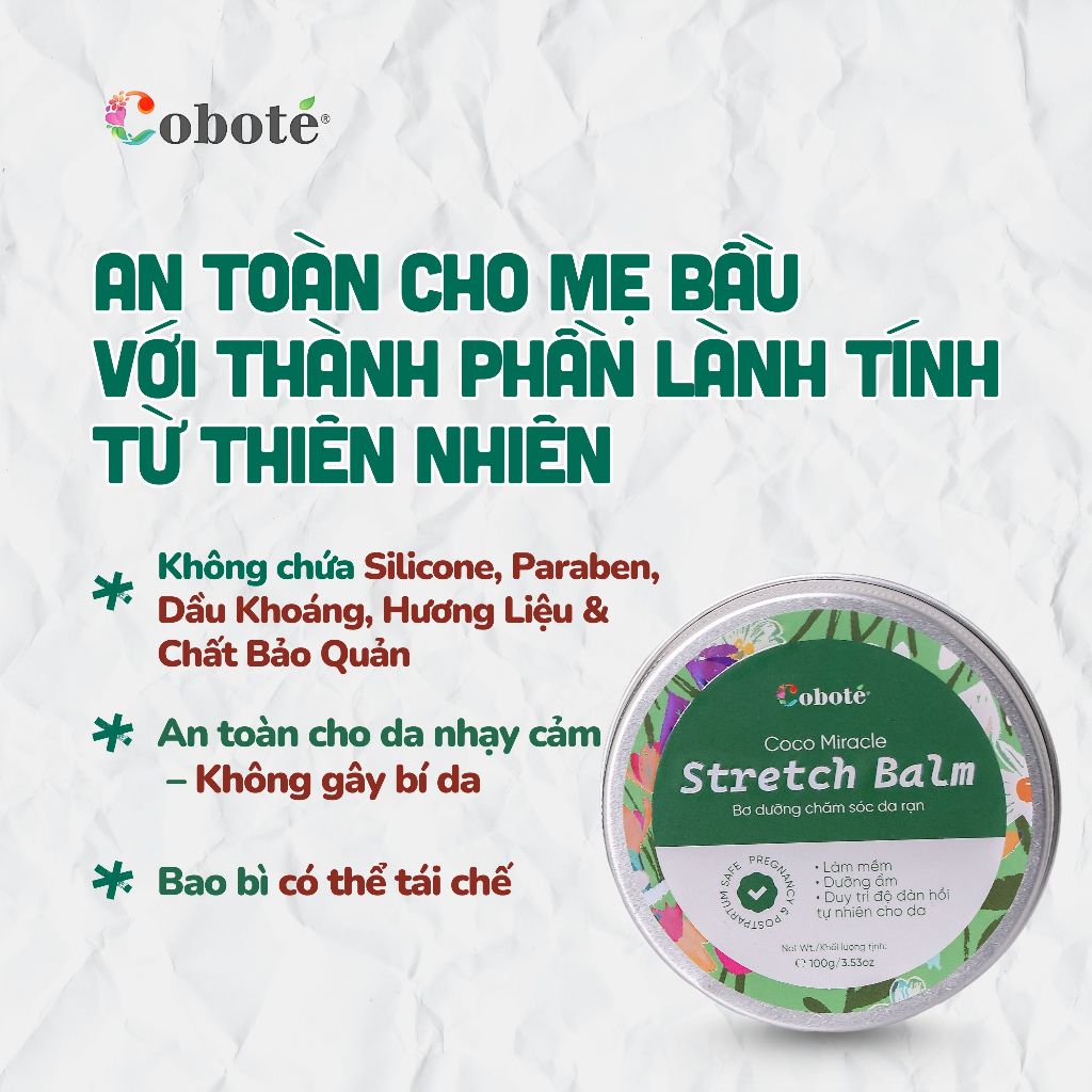 Bơ dưỡng da chống rạn stretch balm cuối thai kỳ đến sau sinh 100g