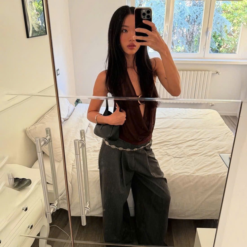 (sẵn )Áo yếm voan lưới kèm bra sexy màu đỏ nâu thời trang mùa hè ASN060 - Tiktik