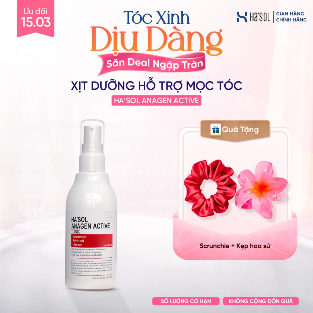 Xịt Dưỡng HASOL Kích Mọc, Ngăn Rụng, Nuôi Dưỡng Da Đầu Nang Tóc Chắc ...