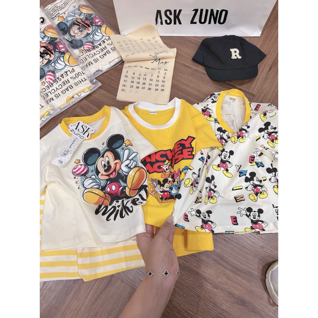 [À ƠI SHOP] H31- set 3 bộ cộc mickey cầm kẹo dơ hi- a100.335