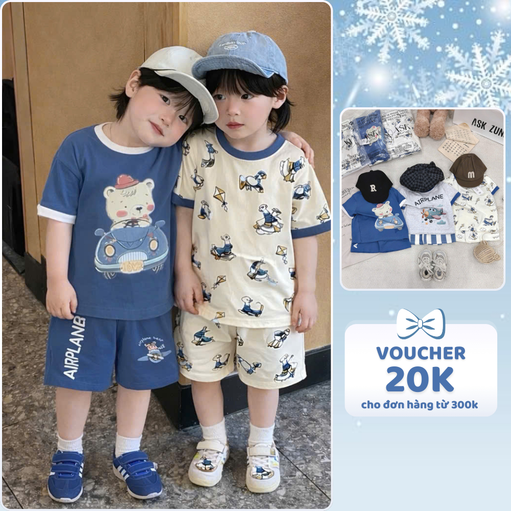 [À ƠI SHOP] D28- set 3 bộ cộc vịt đi máy bay- a100.337