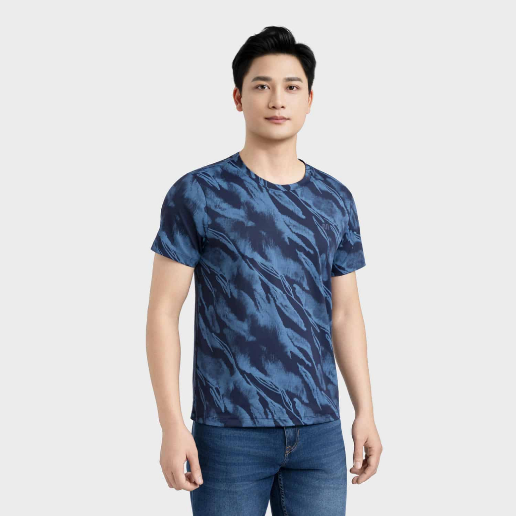 Áo Thun Nam Insidemen Hoa Văn Cá Tính Vải Polyamide Spandex, Regular Fit  ITS027MAH0