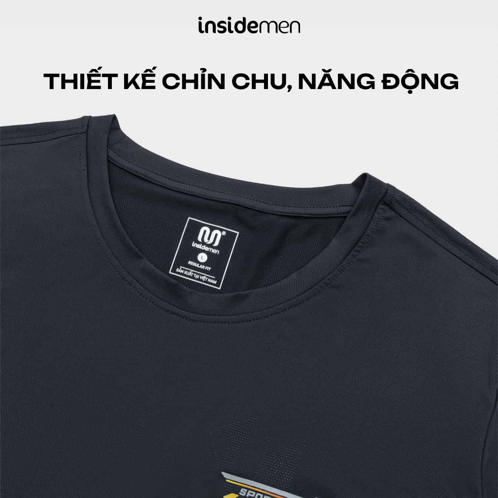 Áo Thun Nam Insidemen Regular Fit Jacquard Vải Polyester Co Giãn ITS028MAH0