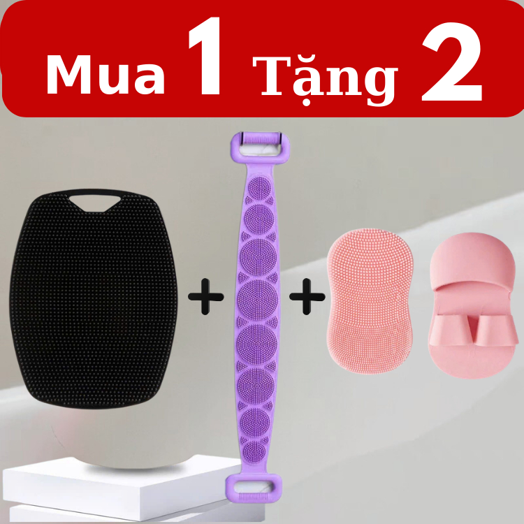 {SALE} Đồ Dùng Nhà Tắm Tiện Dụng và Đa Năng: Bàn chải tắm Silicone, Dây lưng tắm Silicone, Miếng Rửa Mặt Silicon