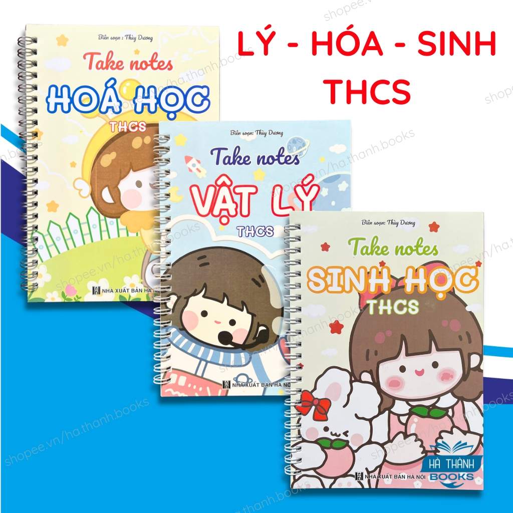 Sổ Tay Take Note 3 Môn Lý Hóa Sinh THCS | Tóm Tắt Kiến Thức KHTN Cấp 2 Lớp 6 7 8 9 Chuẩn SGK