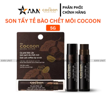 Son Tẩy Tế Bào Chết Môi Cocoon 5g - Son Cocoon Cà Phê Đắk Lắk Hàng Chính Hãng - Ann Unit