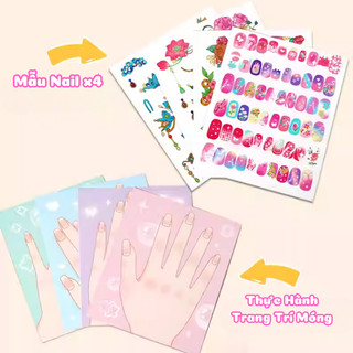 Hộp Sticker Trang Điểm 3IN1 Bóc Dán, Tô Màu, Đính Đá Đa Dạng Màu Sắc Đẹp Mắt Đồ Chơi Thủ Công DIY Sáng Tạo Cho Bé
