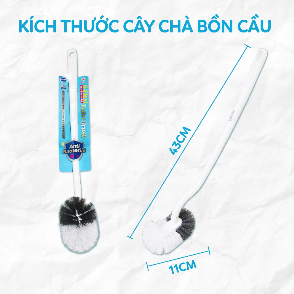 [2 CÂY] Cây Chà Bồn Cầu Kháng Khuẩn Hình Chữ S MyJae
