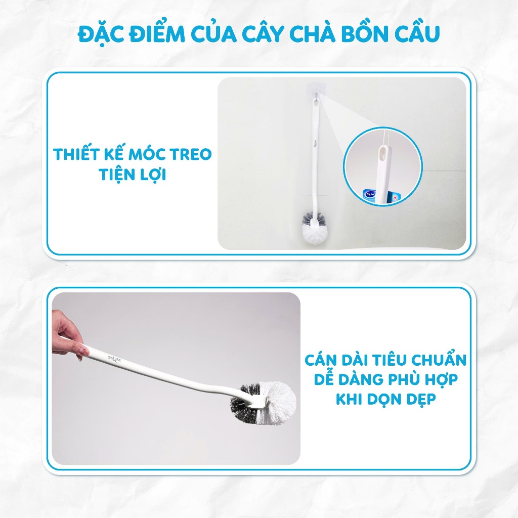 [2 CÂY] Cây Chà Bồn Cầu Kháng Khuẩn Hình Chữ S MyJae