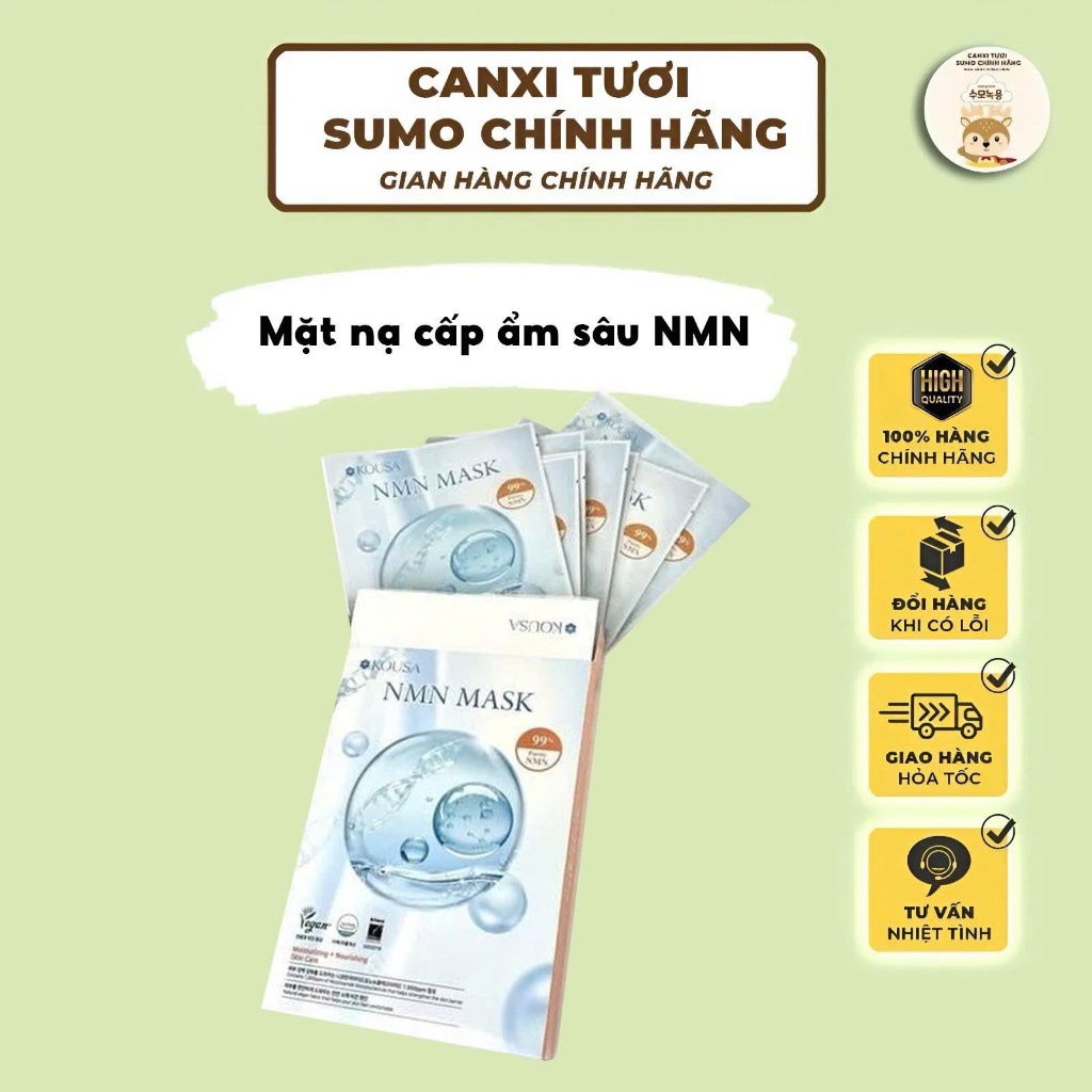Mặt Nạ Trẻ Hóa NMN Giúp Dưỡng Da Trắng Sáng, Bổ Sung Nước Cấp Ẩm Cho Da, Ngăn Ngừa Nếp Nhăn