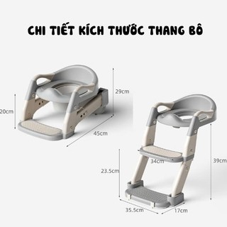 {KAIDOKIDS} Nắp thu nhỏ bồn cầu, thang bô gấp gọn, bô vệ sinh cho bé 2IN1có tay vịn, gấp gọn.
