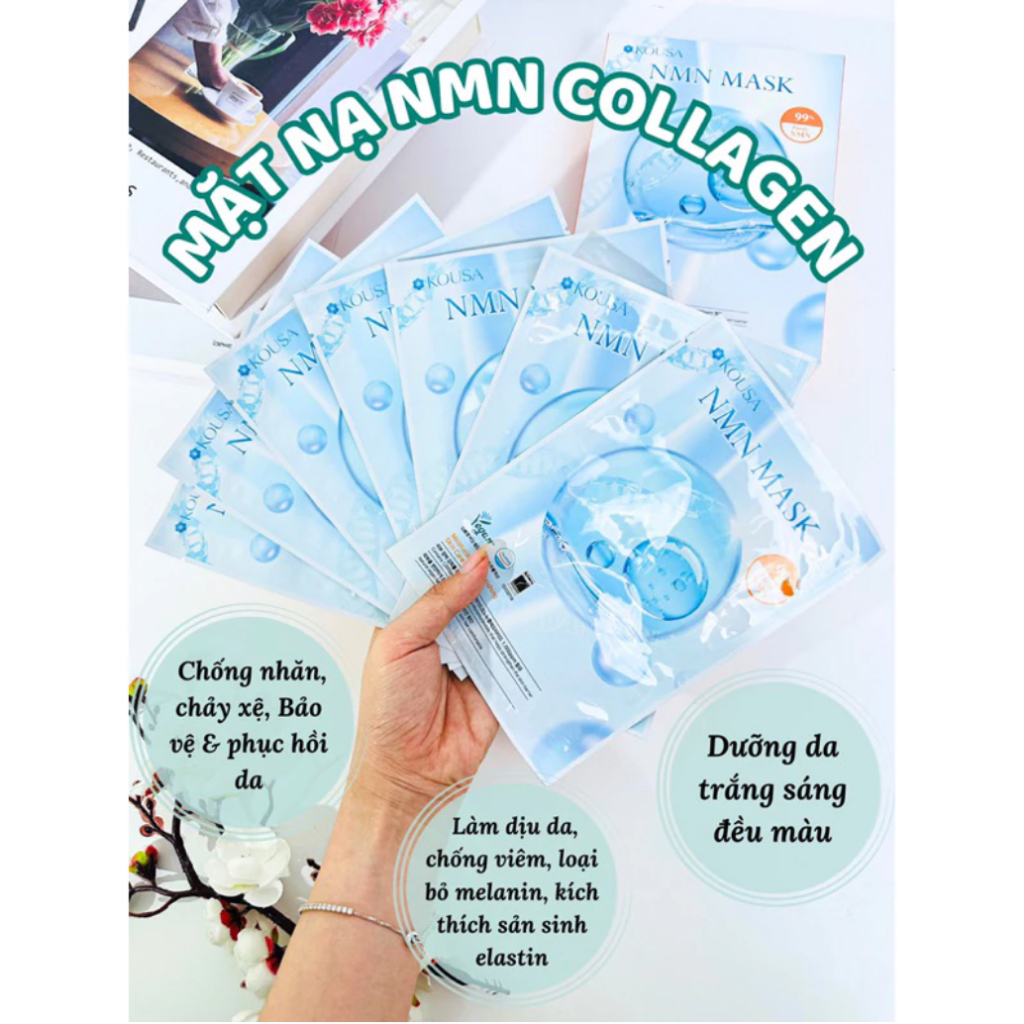 Mặt Nạ Trẻ Hóa NMN Giúp Dưỡng Da Trắng Sáng, Bổ Sung Nước Cấp Ẩm Cho Da, Ngăn Ngừa Nếp Nhăn