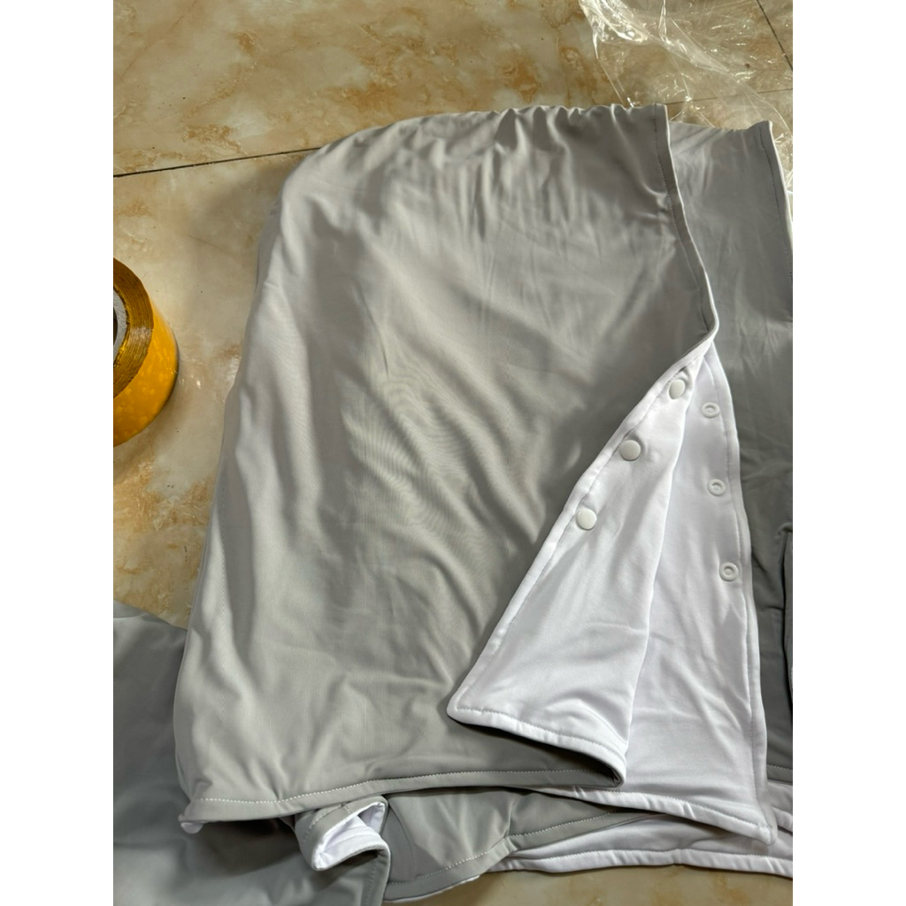 khăn chùm đầu màu xám vải thun lạnh cao cấp sờ mát tay