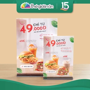 Menu Mica A4, A5 - Bảng Mica trong suốt, dầy chắc chắn, Nhận in Menu theo yêu cầu