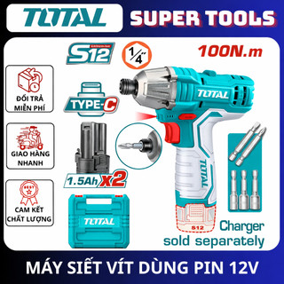 TOTAL  Máy siết vít dùng pin 12V (không kèm dây & đầu sạc) TIRLI12015