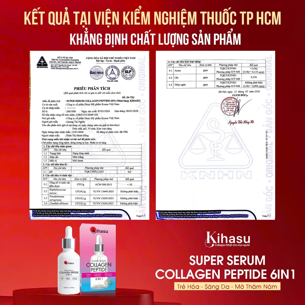 Serum Collagen KIHASU Dưỡng Sáng Da Mờ Thâm Nám Phục Hồi Chống Lão Hóa