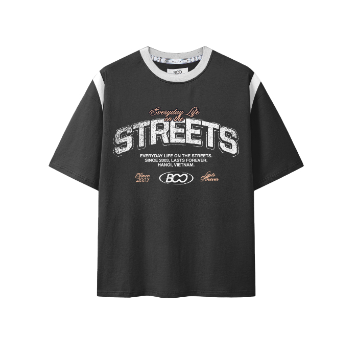 Áo Thun BOO Unisex Overfit Can Phối Họa Tiết Trẻ Trung Unisex Chất Liệu Cao Cấp, Thoáng Mát