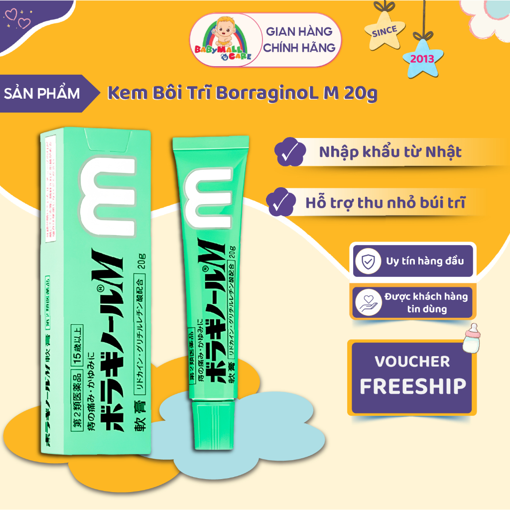 Kem Bôi BorraginoL M 20g Hỗ Trợ Chăm Sóc Da Vùng Nhạy Cảm tr...ĩ Giảm Khó Chịu | Babymall & Care