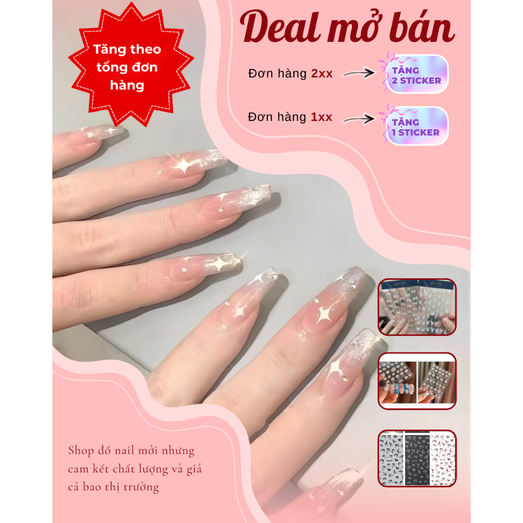 sticker hoa cúc hot trend, sticker nail hoa lụa 5d siêu xinh