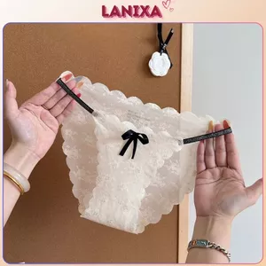 Quần lót nữ ren lưới sang trọng đáy lót lưới thoáng khí dây mảnh ánh nhũ viền lượn sóng LANIXA L1006