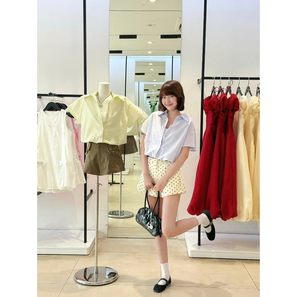 Áo Sơ Mi Nữ NUITEE SHIRT Phối Áo Balo Trắng Màu Pastel Năng Động SECODEE