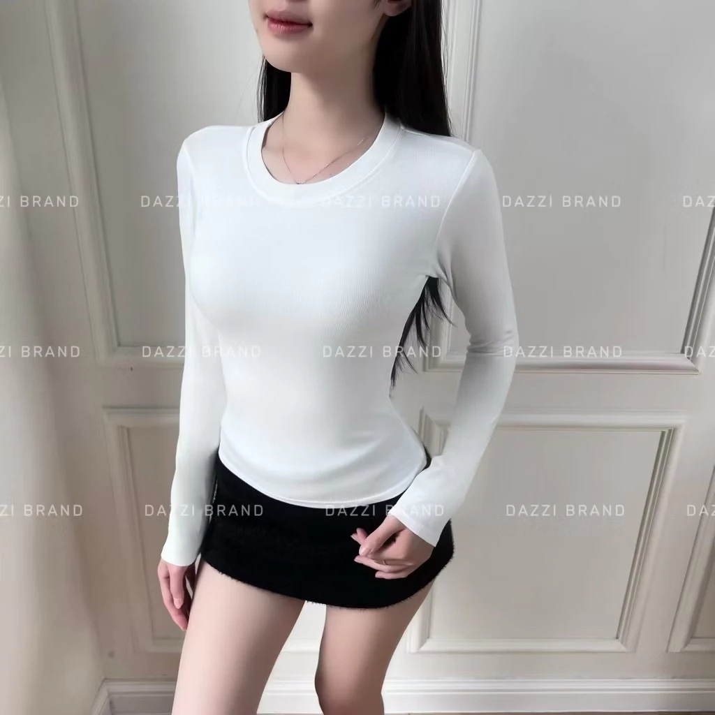[Peinn] Áo thun nữ cổ tròn tay dài KENCO BRAND,áo thun trơn nữ tay dài form ôm vải cotton lụa mềm mịn co dãn M2888