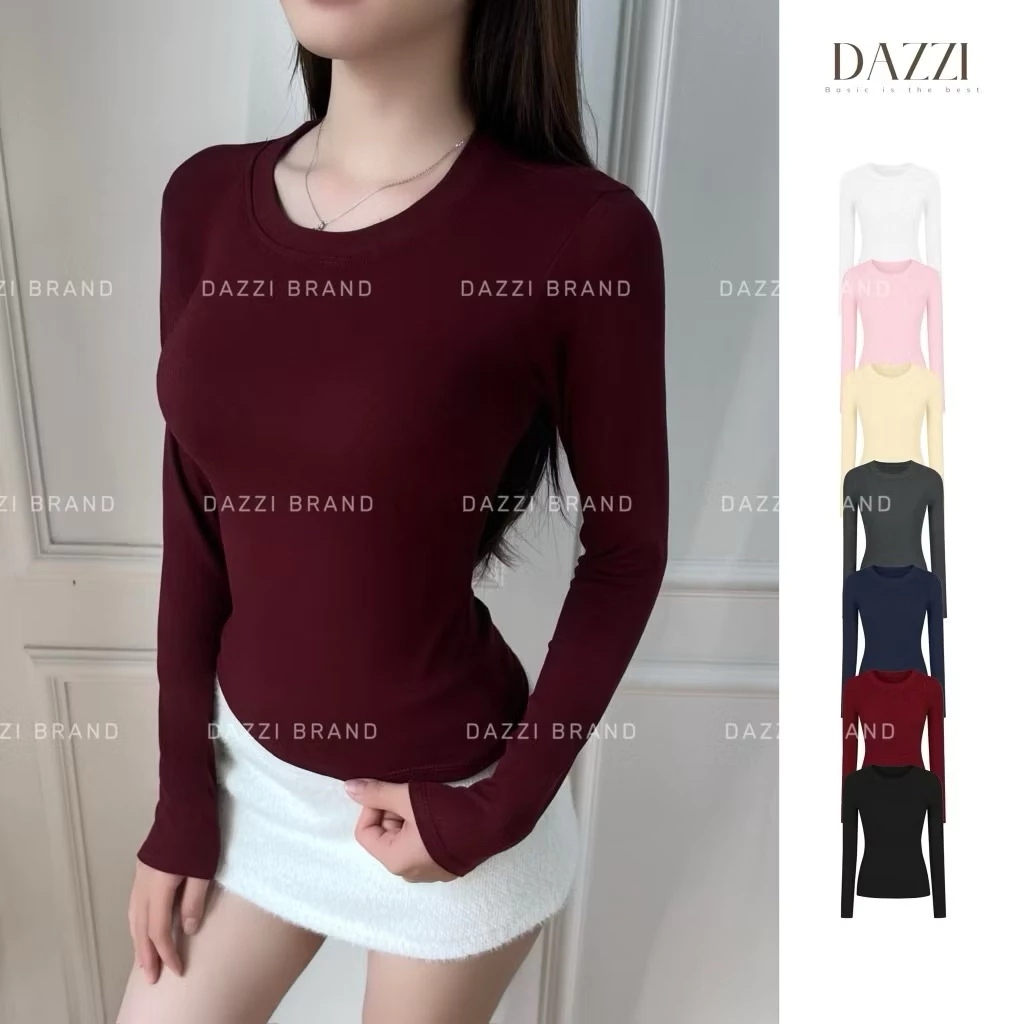 [Peinn] Áo thun nữ cổ tròn tay dài KENCO BRAND,áo thun trơn nữ tay dài form ôm vải cotton lụa mềm mịn co dãn M2888