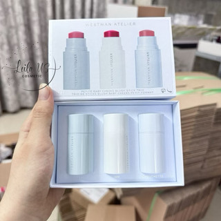 [Bill US] Set má hồng Westman Atelier Mini Baby Cheeks Lip + Cheek Cream Blush Stick Trio
