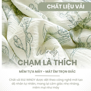 Vỏ gối nằm Cotton Đũi Windy M2T BEDDING mềm mại, mịn màng, mát rượi, kích thước 50x70cm