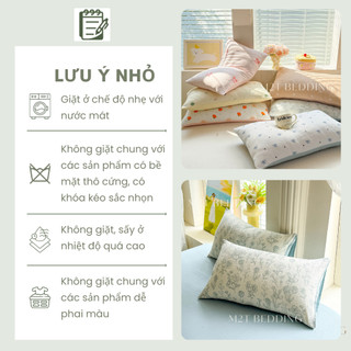 Vỏ gối nằm Cotton Đũi Windy M2T BEDDING mềm mại, mịn màng, mát rượi, kích thước 50x70cm