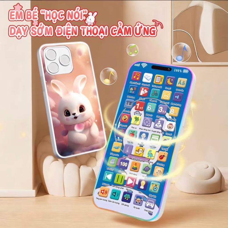 Điện Thoại Đồ Chơi Giáo Dục Cho Bé. Phiên Bản Tiếng Việt Với Nhiều Bài Hát và câu chuyện tương tác giữa cha mẹ và con cá
